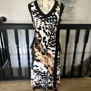 Artex Fashions Womans Dress Black M Geometric ‎ Round Neck Pullover